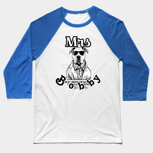 Mrs Bobby, pitbul race, dog fanny, Baseball T-Shirt by Tzemo 